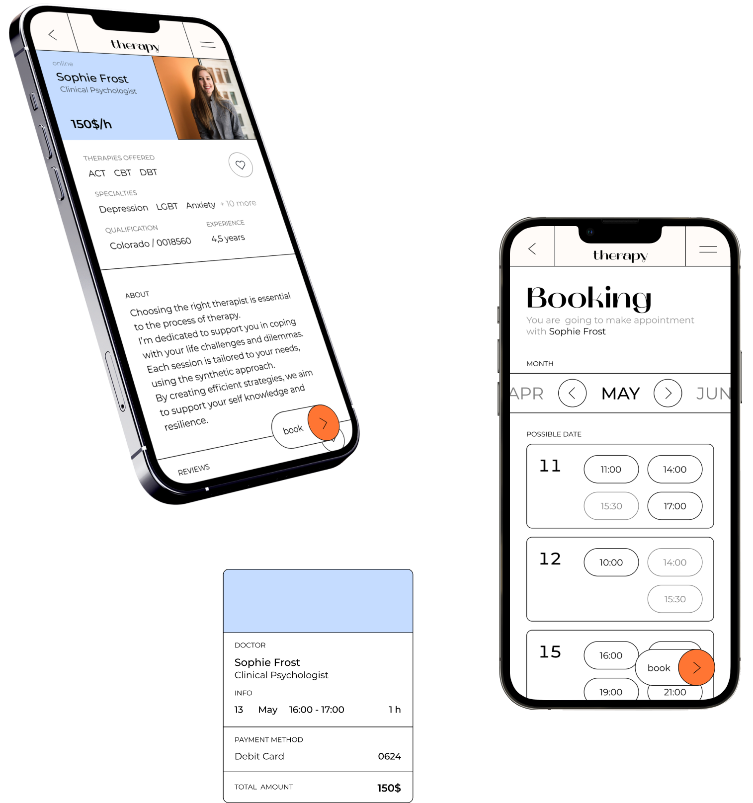 Telehealth app screen: choose to meet by text, call, or video