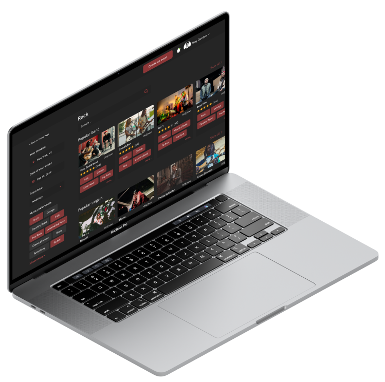 Browsing bands, DJs and musicians