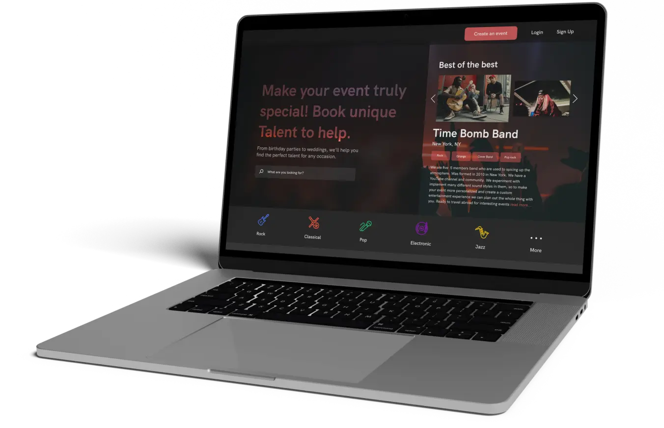 Music marketplace for booking artists