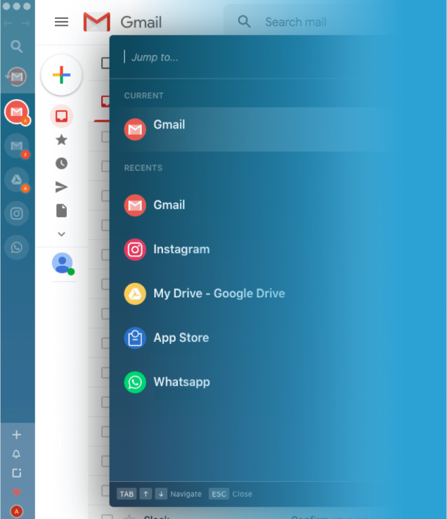 Station quick switch across connected apps