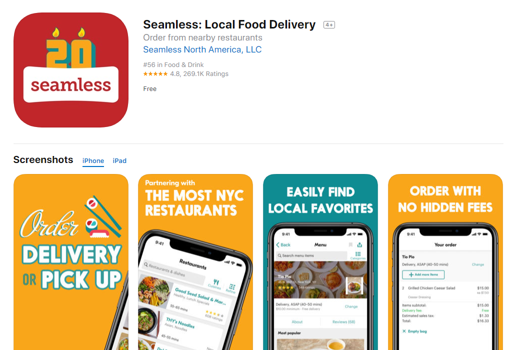 Seamless: Local Food Delivery 7.85 (nodpi) (Android 5.0+) APK