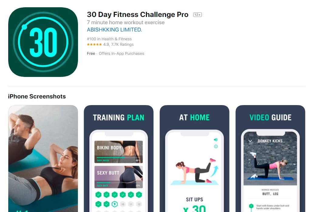 100 free workout outlet app