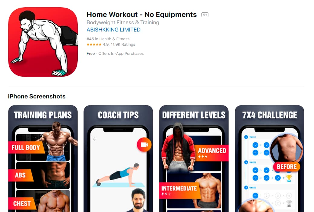 Best free home workout app for men sale