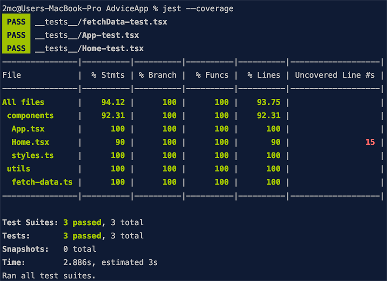 Unit Test Result